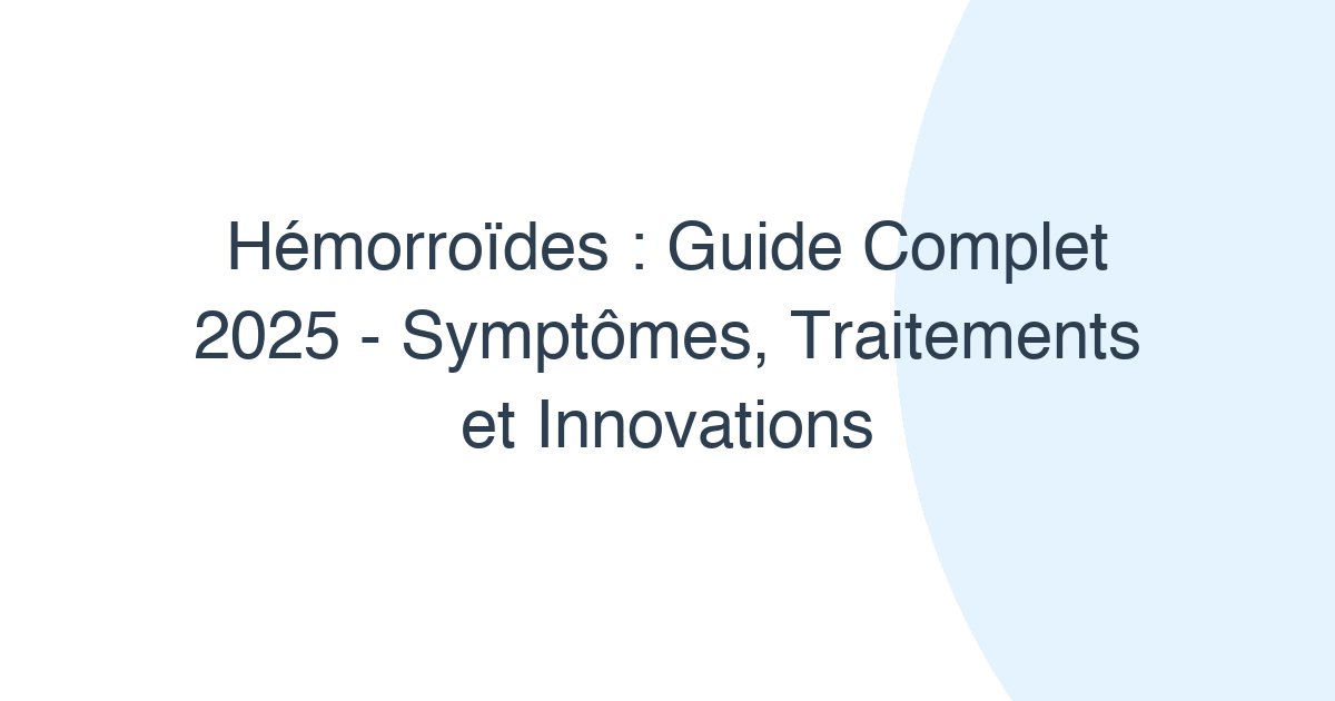 Hémorroïdes